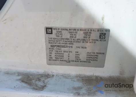 2014 Chevrolet Silverado 1500 1Lt z USA, uszkodzony, nr VIN 3GCPCREC6EG281916